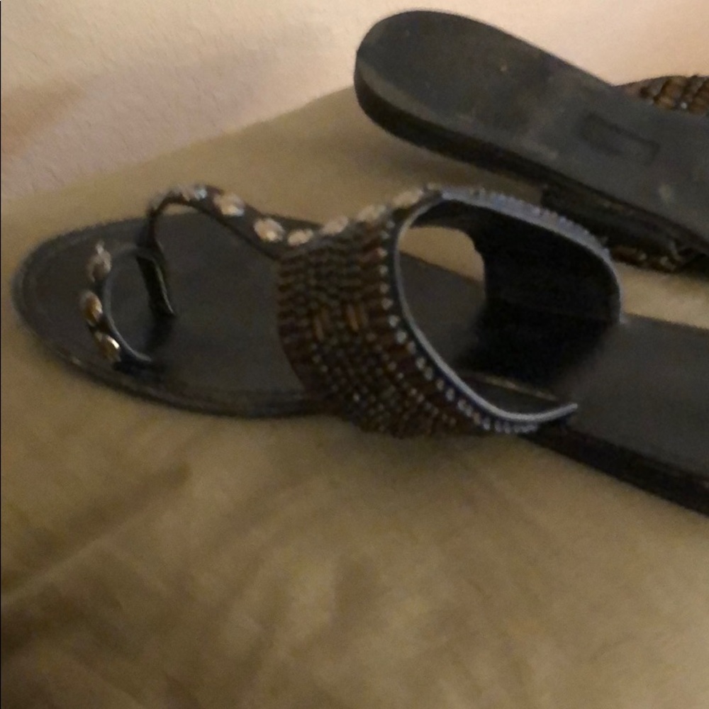 Sandals, Sz 10M, beaded, studded